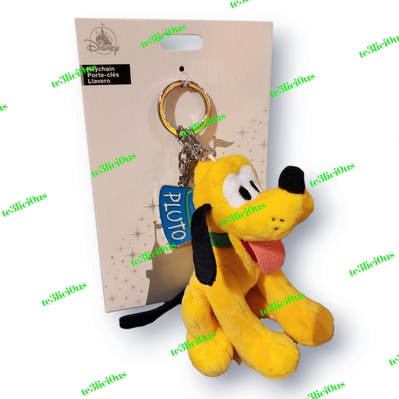DISNEY PARKS PLUTO PLUSH KEYCHAIN CHARM - Picture 1 of 7